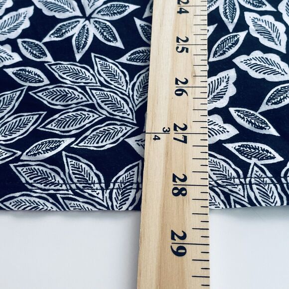 J. Jill Top Size Medium Petite Red Black Leaf Pattern Tunic Lagenlook Colorful - Picture 4 of 7